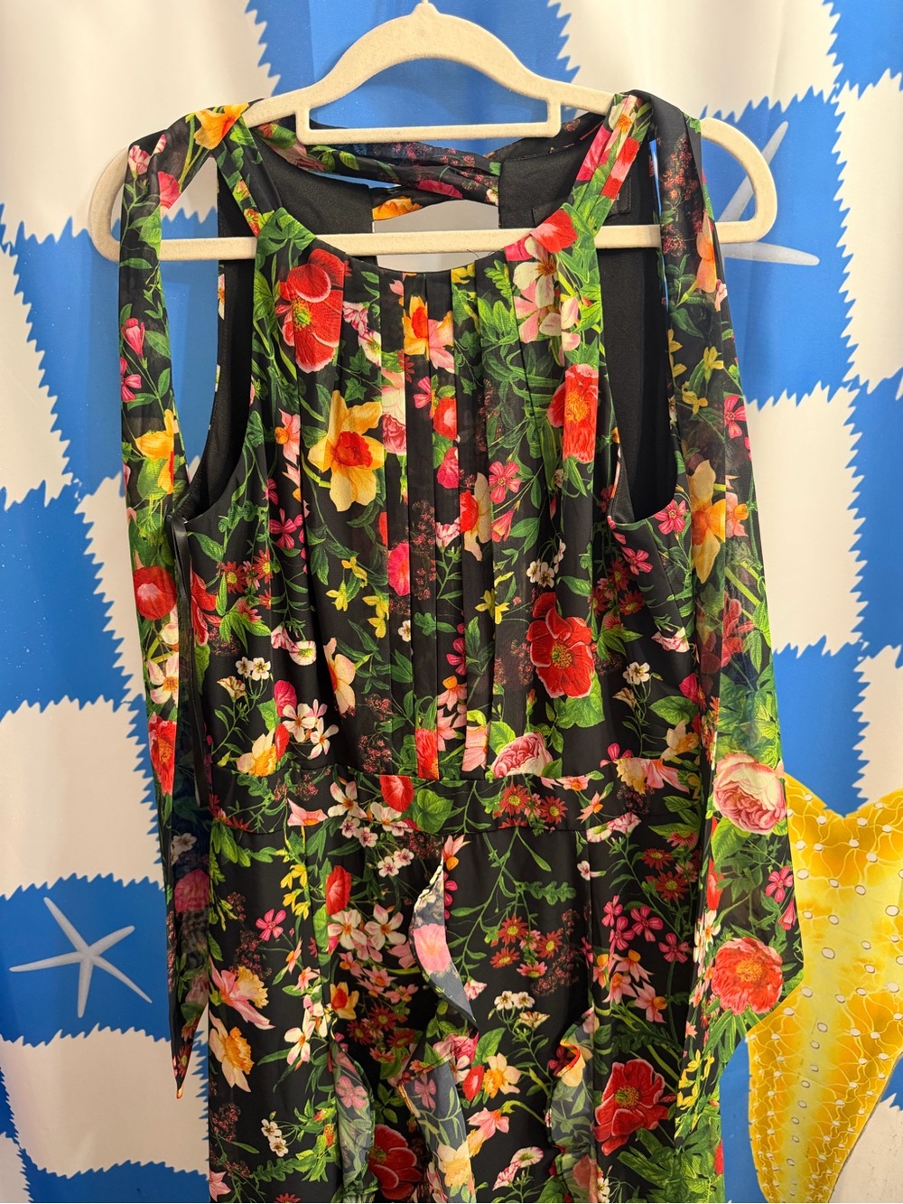 NWT Betsy & Adam Women’s Floral Print Ruffle Long Dress Size 8 - Picture 2 of 9